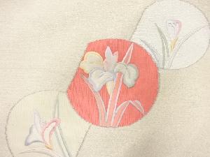 アンティーク　花模様刺繍名古屋帯（材料）